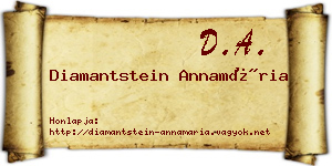 Diamantstein Annamária névjegykártya